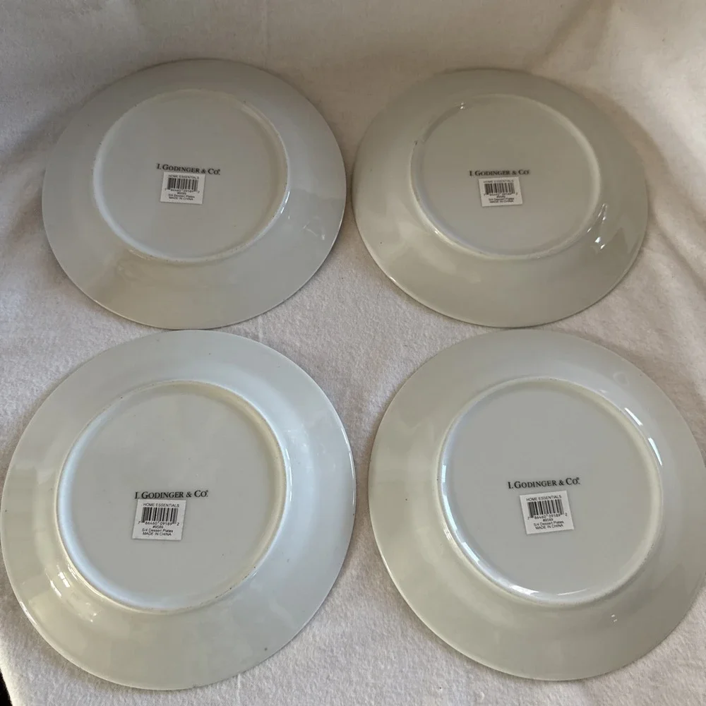4 Godinger Salad Dessert Plates 7.5